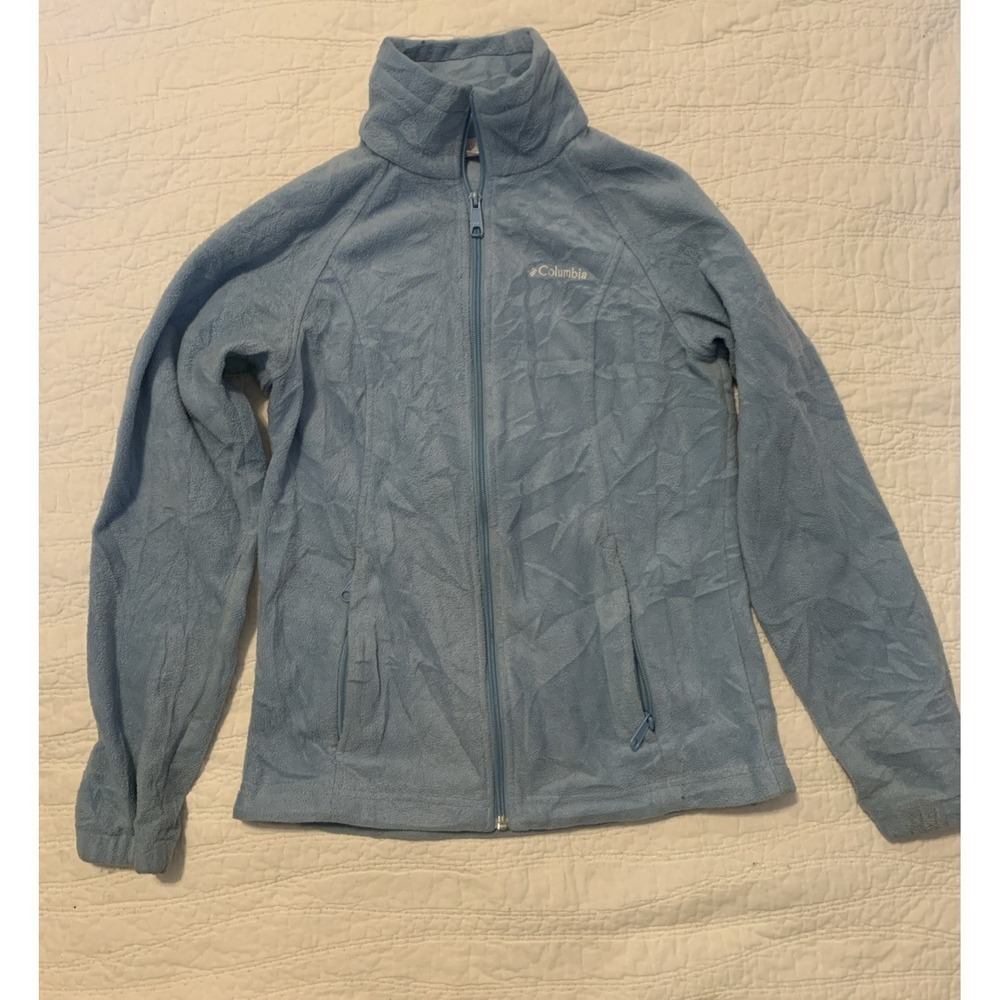 Columbia Womens Ocean Blue Fleece Jacket Full Zip Outdoor Hiking Womens Size XS